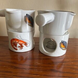 Vintage Two Cordon Bleu  Sur La Table Butter Warmer Tea Light Burners NWOT